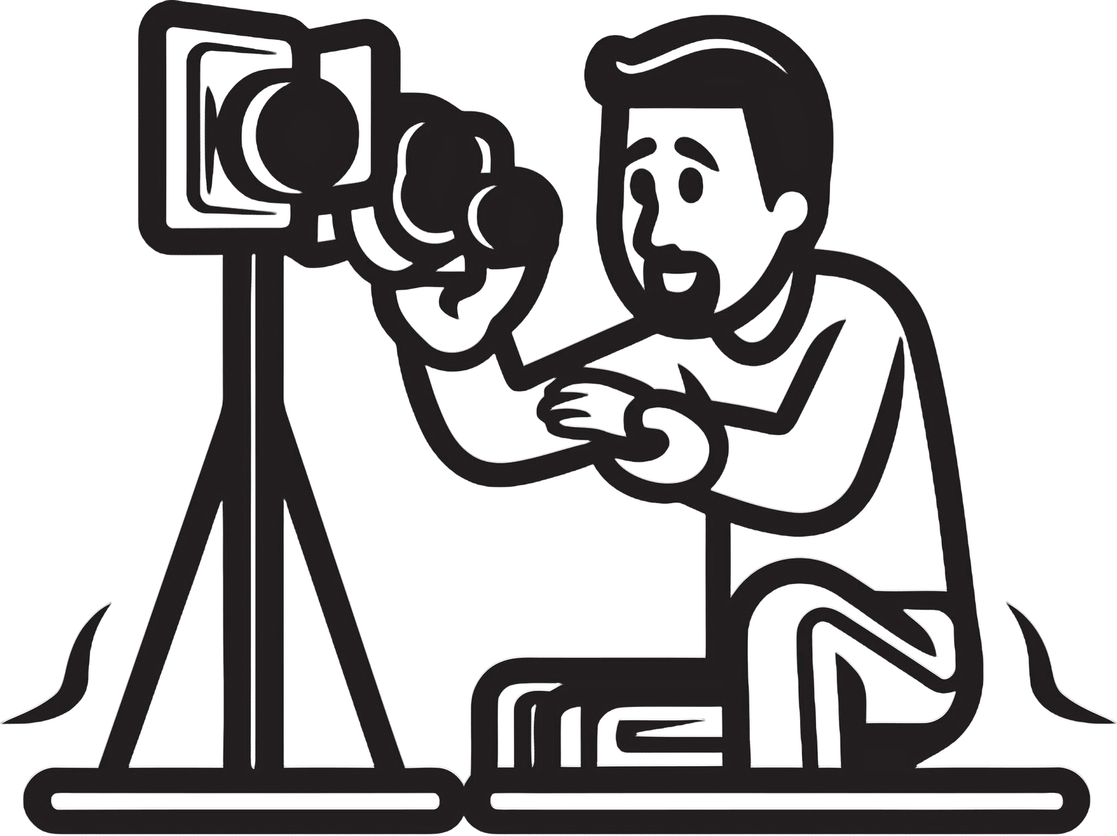 detailed-vector-illustration-person-preparing-capture-highquality-video-footage